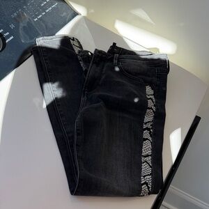 DRIFTWOOD Black Jeans with Geometric Detail